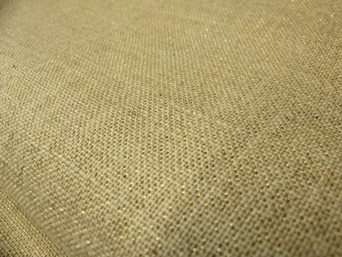 Tkanina dekoracyjna JUTA kremowo-złota lurex szer. 120cm