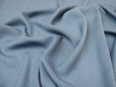 Tkanina SZYFON kreszowany lurex niebieski jeansowy Tkanina SZYFON kreszowany lurex niebieski jeansowy