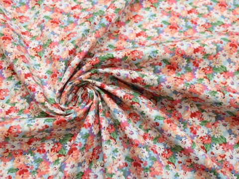 Bawełna z lycrą kwiaty pomarańczowe