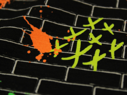 Jersey bawełniany wzór graffiti czarne neon Jersey bawełniany wzór graffiti czarne neon
