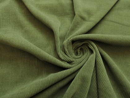 Dzianina sztruksowa zieleń khaki