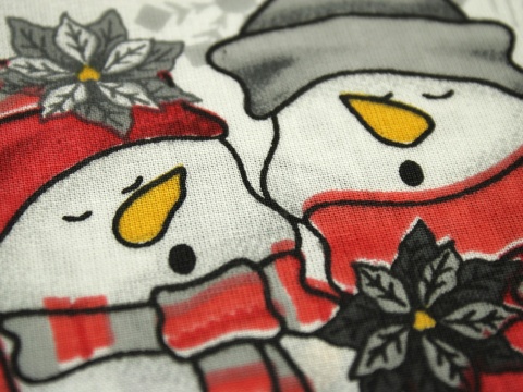 Tkanina bawełniana świąteczna bałwanki