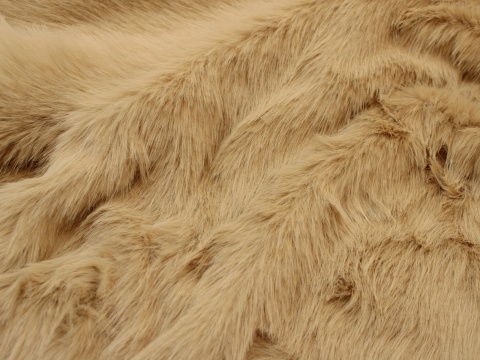 futro sztuczne futerko na metry krótki włos beż beżowe