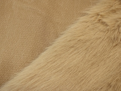 futro sztuczne futerko na metry krótki włos beż beżowe