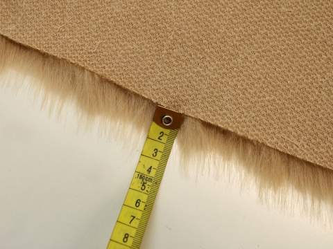 futro sztuczne futerko na metry krótki włos beż beżowe