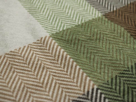 tkanina flanela bawelniana poscielowa na metry krata jodełka brąz zieleń