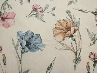 FLANELA BAWEŁNIANA KWIATY PASTELOWE