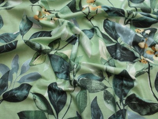 FLANELA BAWEŁNIANA LIŚCIE MIĘTOWE