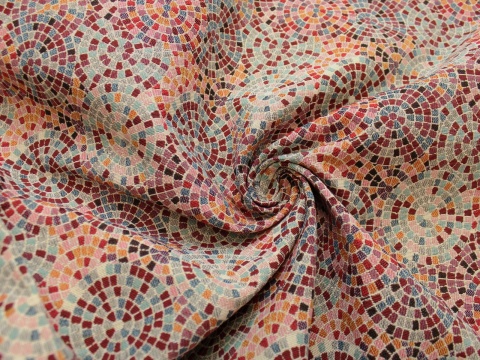 tkanina gobelinowa gobelin wzór geometryczny kolorowa mozaika