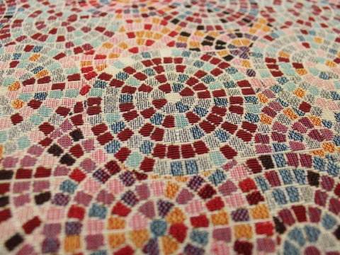 tkanina gobelinowa gobelin wzór geometryczny kolorowa mozaika