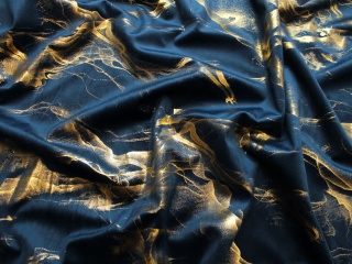 TKANINA DEKORACYJNA MARMUREK GRANAT ZŁOTO